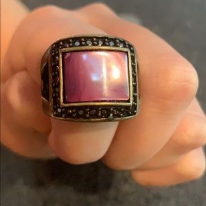 Lia Sophia Gold Tone Ring Size 9